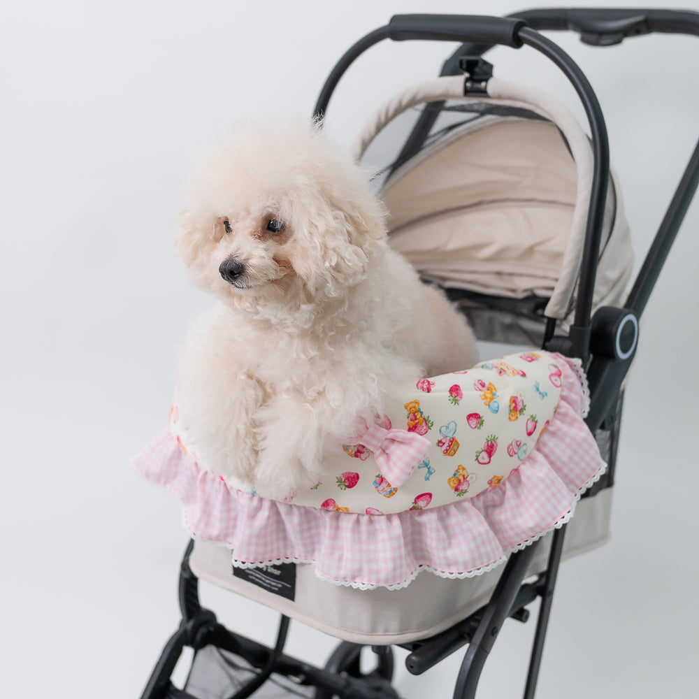 Glitter Pooch Trolley Cover ผ้าคลุมรถเข็น สุนัข, หมา, แมว, สัตว์เลี้ยง รุ่น Bon Appétit Pinky