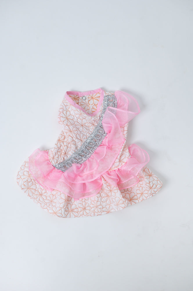 Animal-Go-Round เสื้อผ้าเครื่องแต่งกาย สัตว์เลี้ยง, หมา, แมว, สุนัข รุ่น Swan Fleurs Pink