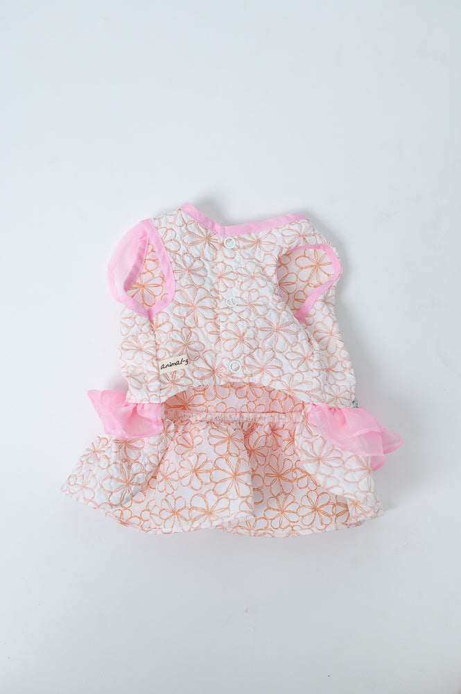 Animal-Go-Round เสื้อผ้าเครื่องแต่งกาย สัตว์เลี้ยง, หมา, แมว, สุนัข รุ่น Swan Fleurs Pink