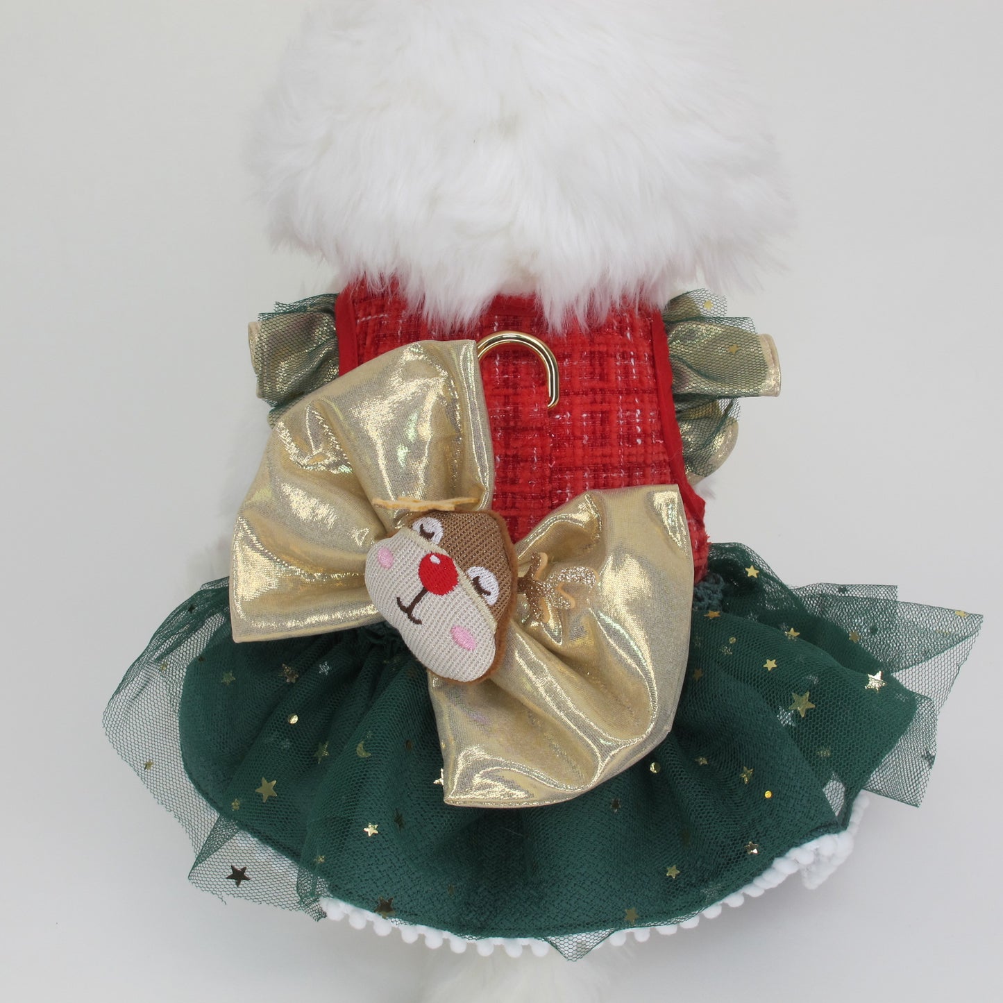 Glitter Pooch Harness ชุดรัดอก สายจูง เสื้อผ้า สุนัข, หมา, แมว, สัตว์เลี้ยง พร้อม สายจูง รุ่น Santy Baby Queen