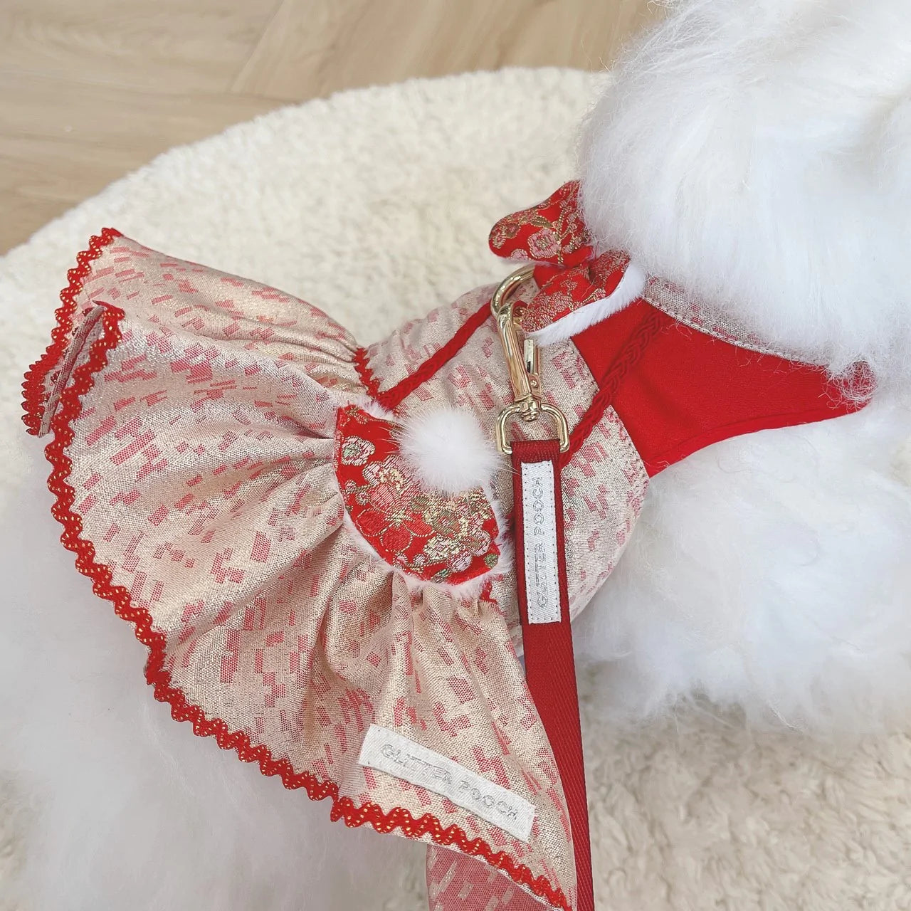 Glitter Pooch Harness ชุดรัดอก สายจูง เสื้อผ้า สุนัข, หมา, แมว, สัตว์เลี้ยง พร้อม สายจูง รุ่น New Eastern Girl