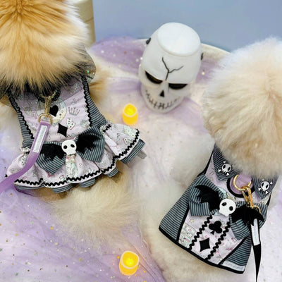 Glitter Pooch Harness ชุดรัดอก สายจูง เสื้อผ้า สุนัข, หมา, แมว, สัตว์เลี้ยง พร้อม สายจูง รุ่น Halloween Girl 2023
