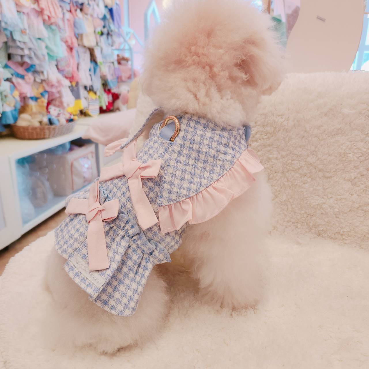 Glitter Pooch Harness ชุดรัดอก สายจูง เสื้อผ้า สุนัข, หมา, แมว, สัตว์เลี้ยง พร้อม สายจูง รุ่น Milky Nephophile