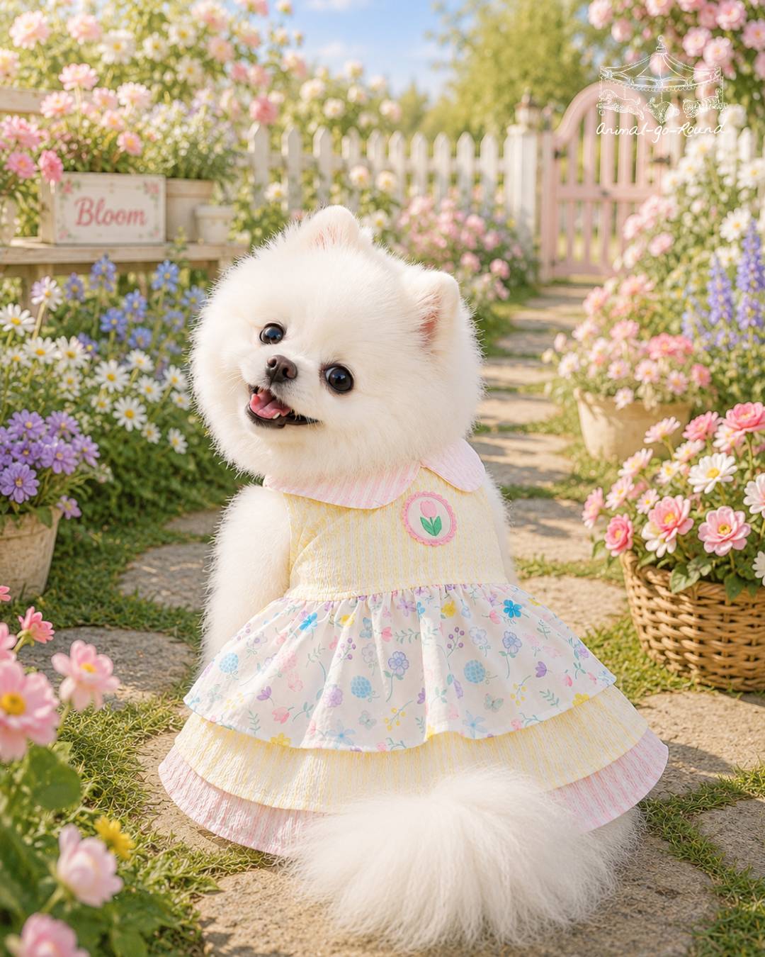 AGR797-Animal-Go-Round เสื้อผ้าเครื่องแต่งกาย สัตว์เลี้ยง, หมา, แมว, สุนัข รุ่น Floral Dreamland