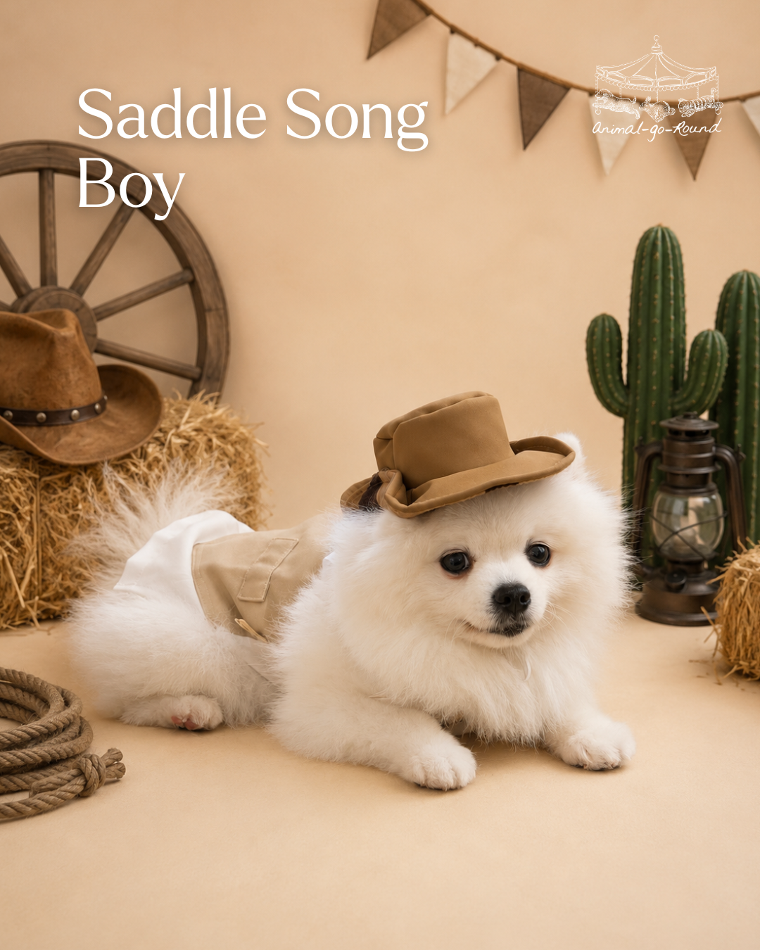 Animal-Go-Round เสื้อผ้าเครื่องแต่งกาย สัตว์เลี้ยง, หมา, แมว, สุนัข รุ่น Saddle Song - Boy