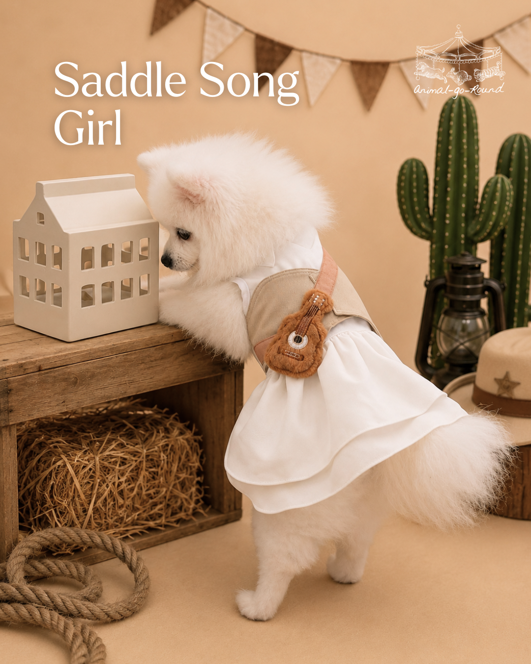 Animal-Go-Round เสื้อผ้าเครื่องแต่งกาย สัตว์เลี้ยง, หมา, แมว, สุนัข รุ่น Saddle Song - Girl