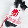 Glitter Pooch Harness ชุดรัดอก สายจูง เสื้อผ้า สุนัข, หมา, แมว, สัตว์เลี้ยง พร้อม สายจูง รุ่น Santy Jubilee