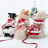 Glitter Pooch Harness ชุดรัดอก สายจูง เสื้อผ้า สุนัข, หมา, แมว, สัตว์เลี้ยง พร้อม สายจูง รุ่น Pom Pom Santa