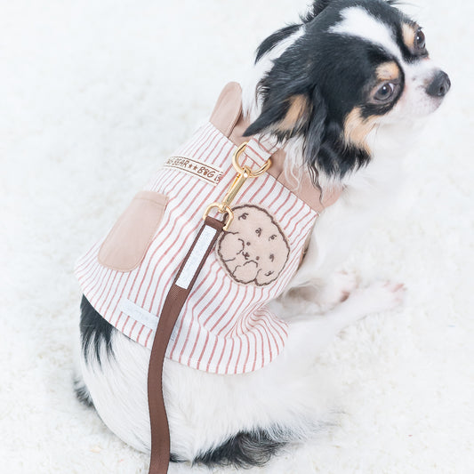 Glitter Pooch Harness ชุดรัดอก สายจูง เสื้อผ้า สุนัข, หมา, แมว, สัตว์เลี้ยง พร้อม สายจูง รุ่น New Brownie Cookie Boy