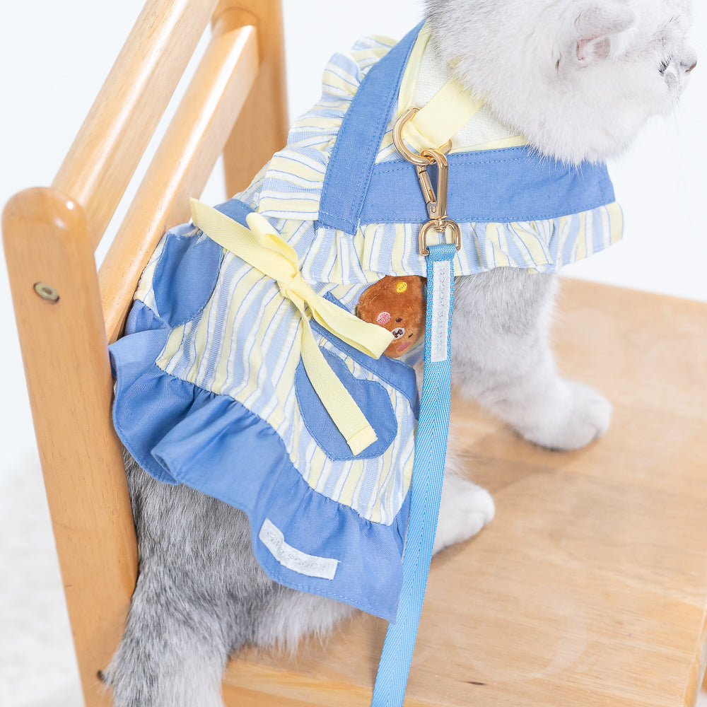 Glitter Pooch Harness ชุดรัดอก สายจูง เสื้อผ้า สุนัข, หมา, แมว, สัตว์เลี้ยง พร้อม สายจูง รุ่น C'est Jeudi Hearty Dress