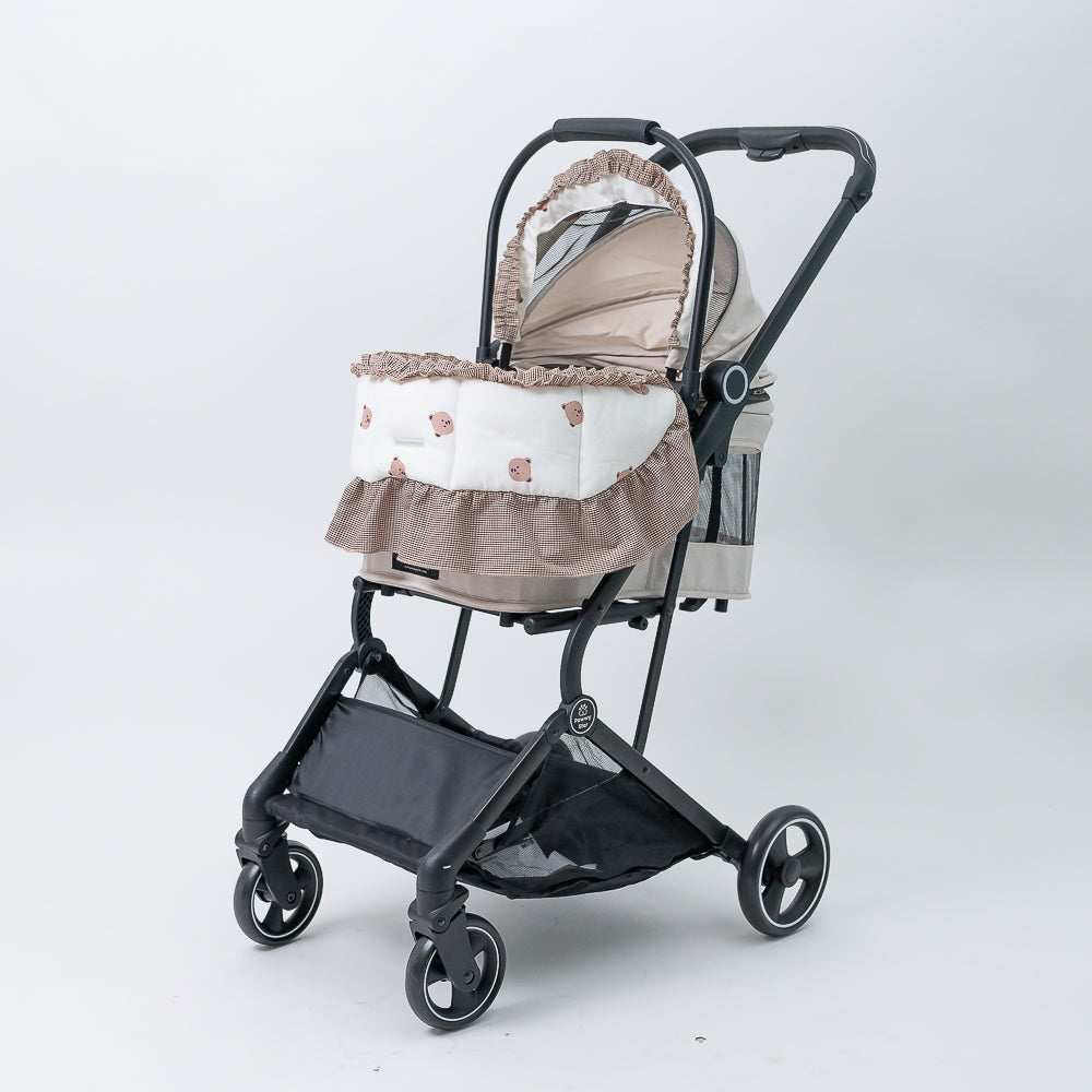 Glitter Pooch Trolley Cover ผ้าคลุมรถเข็น สุนัข, หมา, แมว, สัตว์เลี้ยง รุ่น Happy-go-lucky Teddy Frilly