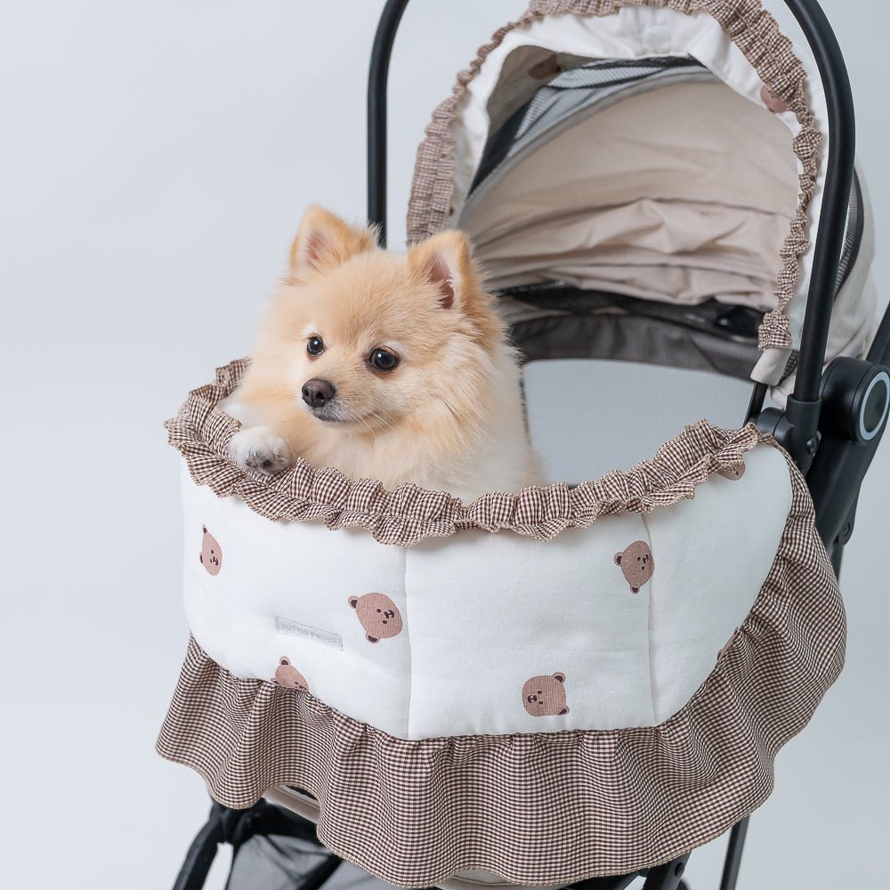 Glitter Pooch Trolley Cover ผ้าคลุมรถเข็น สุนัข, หมา, แมว, สัตว์เลี้ยง รุ่น Happy-go-lucky Teddy Frilly
