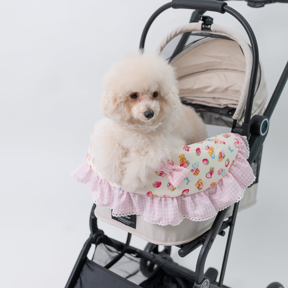 Glitter Pooch Trolley Cover ผ้าคลุมรถเข็น สุนัข, หมา, แมว, สัตว์เลี้ยง รุ่น Bon Appétit Pinky