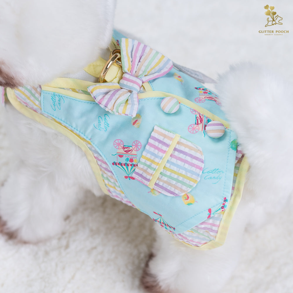 Glitter Pooch Harness ชุดรัดอก สายจูง เสื้อผ้า สุนัข, หมา, แมว, สัตว์เลี้ยง พร้อม สายจูง รุ่น Lolly Fairyland in Mint Candy