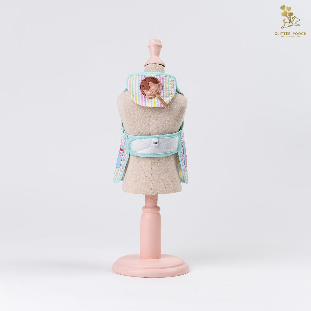 Glitter Pooch Harness ชุดรัดอก สายจูง เสื้อผ้า สุนัข, หมา, แมว, สัตว์เลี้ยง พร้อม สายจูง รุ่น Lolly Fairyland in Blue Sky