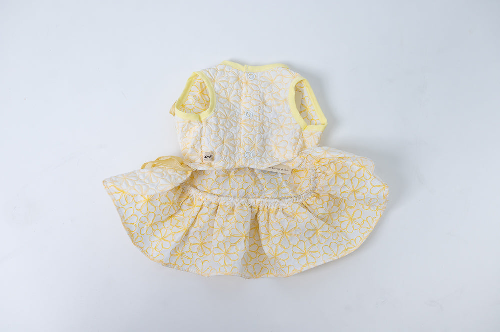 Animal-Go-Round เสื้อผ้าเครื่องแต่งกาย สัตว์เลี้ยง, หมา, แมว, สุนัข รุ่น Swan Fleurs Yellow
