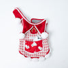 Glitter Pooch Harness ชุดรัดอก สายจูง เสื้อผ้า สุนัข, หมา, แมว, สัตว์เลี้ยง พร้อม สายจูง รุ่น Pom Pom Santa