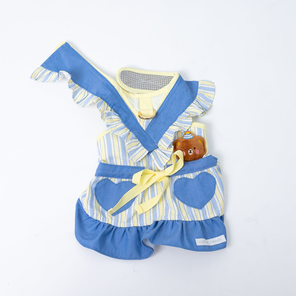 Glitter Pooch Harness ชุดรัดอก สายจูง เสื้อผ้า สุนัข, หมา, แมว, สัตว์เลี้ยง พร้อม สายจูง รุ่น C'est Jeudi Hearty Dress