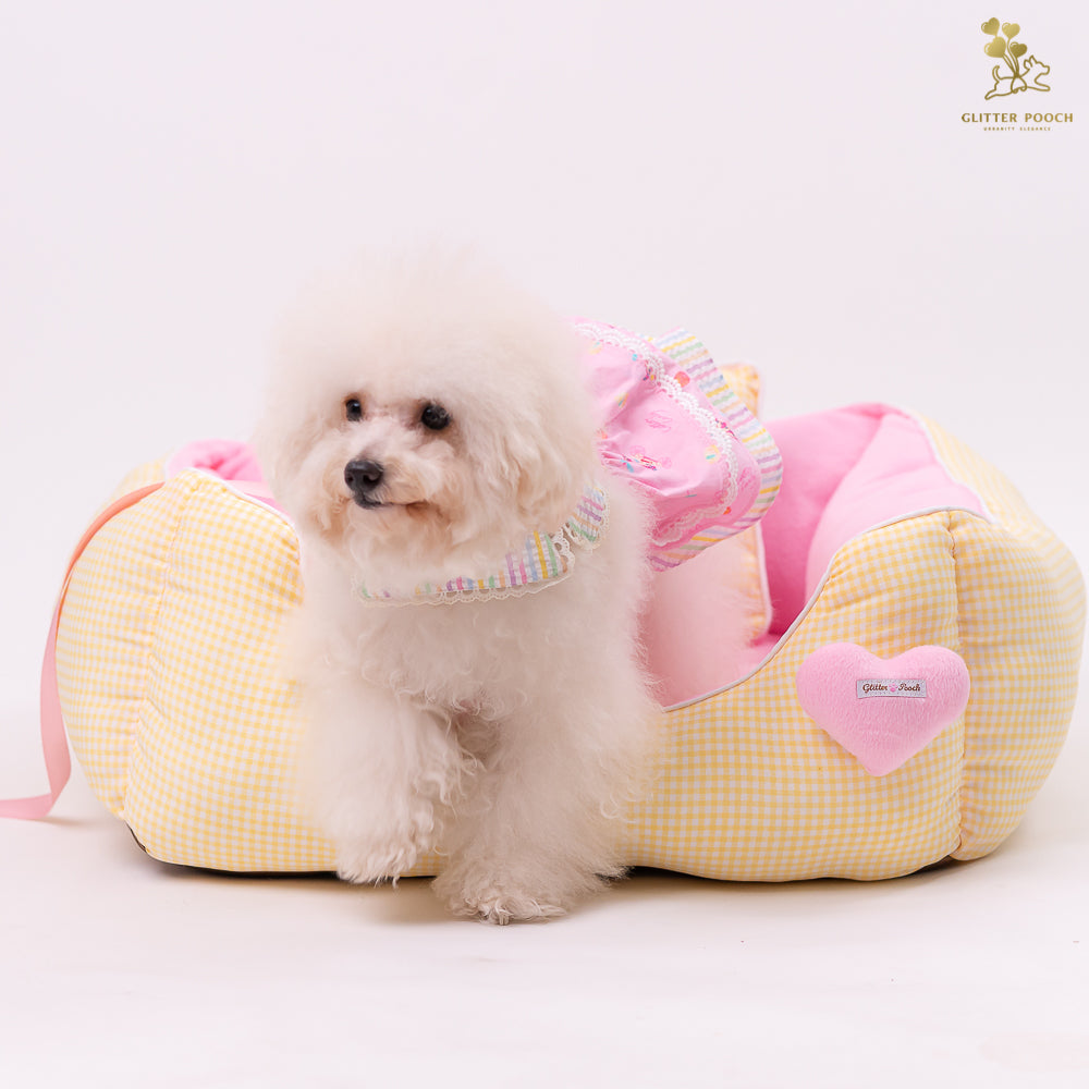 Glitter Pooch Harness ชุดรัดอก สายจูง เสื้อผ้า สุนัข, หมา, แมว, สัตว์เลี้ยง พร้อม สายจูง รุ่น Lolly Fairyland in Flamingo Pink