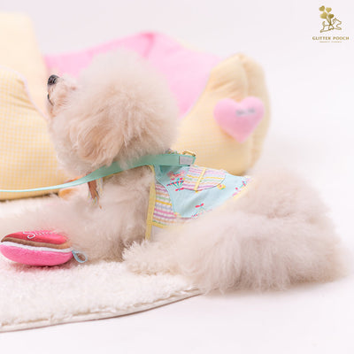 Glitter Pooch Harness ชุดรัดอก สายจูง เสื้อผ้า สุนัข, หมา, แมว, สัตว์เลี้ยง พร้อม สายจูง รุ่น Lolly Fairyland in Mint Candy