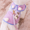 Glitter Pooch Harness ชุดรัดอก สายจูง เสื้อผ้า สุนัข, หมา, แมว, สัตว์เลี้ยง พร้อม สายจูง รุ่น Huggie Ice Cubs Boy - Wisteria