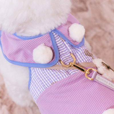 Glitter Pooch Harness ชุดรัดอก สายจูง เสื้อผ้า สุนัข, หมา, แมว, สัตว์เลี้ยง พร้อม สายจูง รุ่น Huggie Ice Cubs Boy - Wisteria