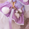 Glitter Pooch Harness ชุดรัดอก สายจูง เสื้อผ้า สุนัข, หมา, แมว, สัตว์เลี้ยง พร้อม สายจูง รุ่น Huggie Ice Cubs Gal - Wisteria