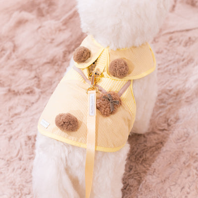 Glitter Pooch Harness ชุดรัดอก สายจูง เสื้อผ้า สุนัข, หมา, แมว, สัตว์เลี้ยง พร้อม สายจูง รุ่น Huggie Cubs Boy - Lemon