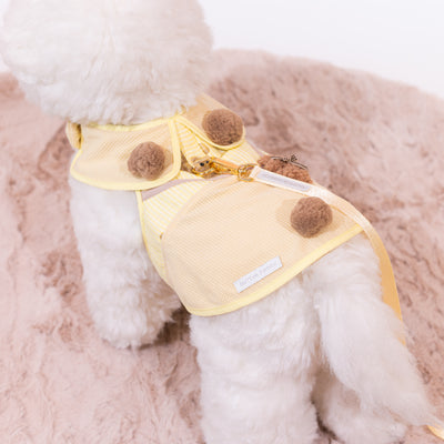 Glitter Pooch Harness ชุดรัดอก สายจูง เสื้อผ้า สุนัข, หมา, แมว, สัตว์เลี้ยง พร้อม สายจูง รุ่น Huggie Cubs Boy - Lemon