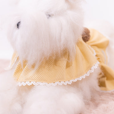 Glitter Pooch Harness ชุดรัดอก สายจูง เสื้อผ้า สุนัข, หมา, แมว, สัตว์เลี้ยง พร้อม สายจูง รุ่น Huggie Cubs Gal - Lemon