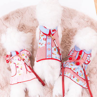 Glitter Pooch Harness ชุดรัดอก สายจูง เสื้อผ้า สุนัข, หมา, แมว, สัตว์เลี้ยง พร้อม สายจูง รุ่น Cherrylou