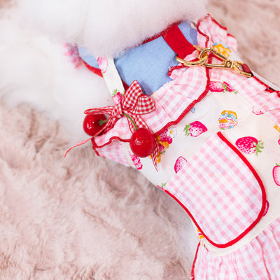 Glitter Pooch Harness ชุดรัดอก สายจูง เสื้อผ้า สุนัข, หมา, แมว, สัตว์เลี้ยง พร้อม สายจูง รุ่น Cherryrose'