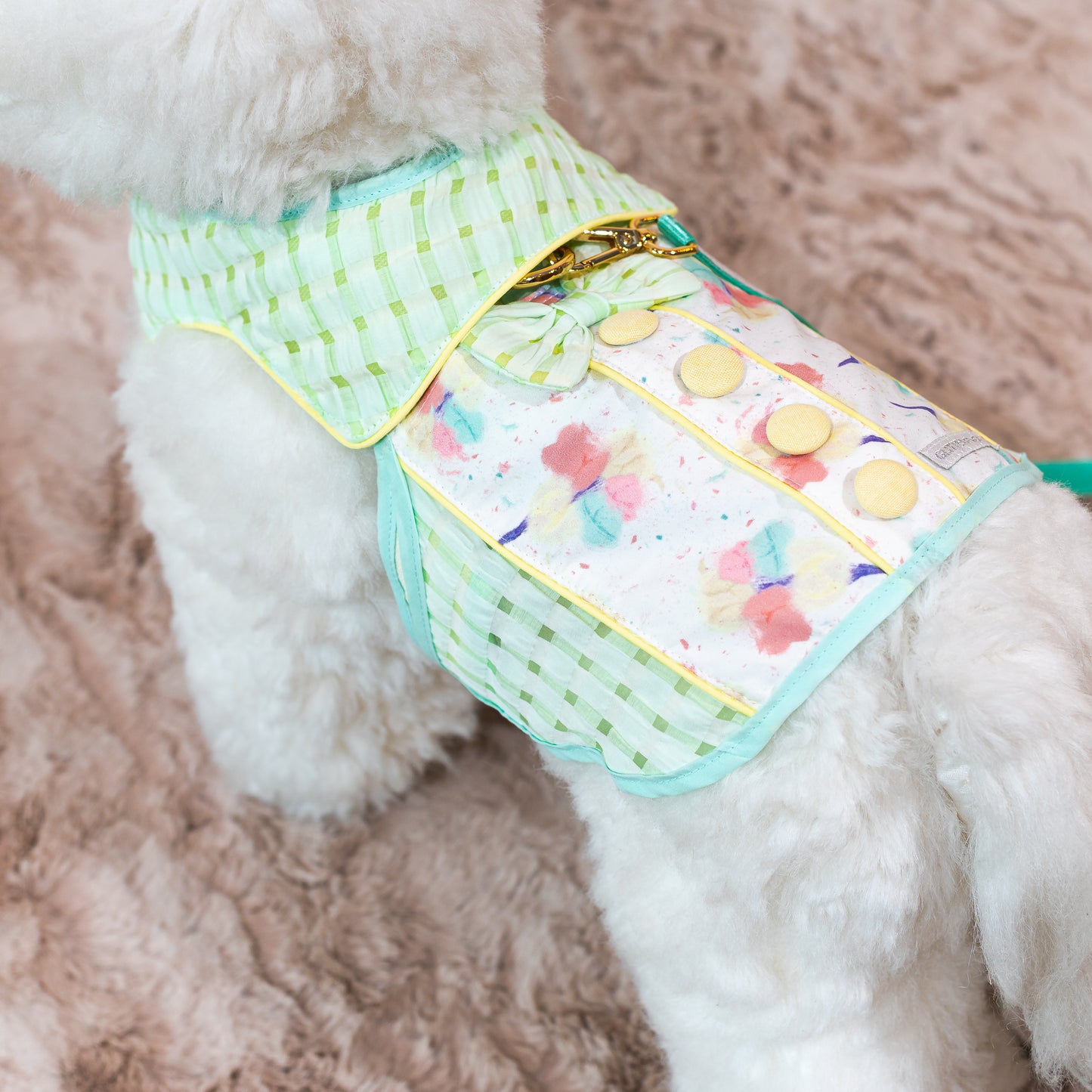 Glitter Pooch Harness ชุดรัดอก สายจูง เสื้อผ้า สุนัข, หมา, แมว, สัตว์เลี้ยง พร้อม สายจูง รุ่น Bello Bubbly