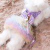 Glitter Pooch Harness ชุดรัดอก สายจูง เสื้อผ้า สุนัข, หมา, แมว, สัตว์เลี้ยง พร้อม สายจูง รุ่น Ballerina Viola