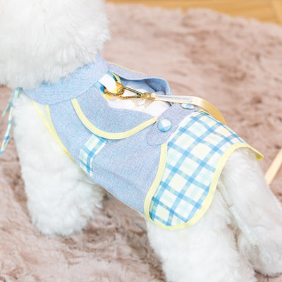 Glitter Pooch Harness ชุดรัดอก สายจูง เสื้อผ้า สุนัข, หมา, แมว, สัตว์เลี้ยง พร้อม สายจูง รุ่น Periwinkle Je t_aime