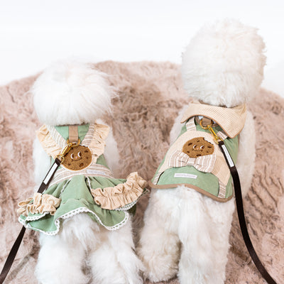 Glitter Pooch Harness ชุดรัดอก สายจูง เสื้อผ้า สุนัข, หมา, แมว, สัตว์เลี้ยง พร้อม สายจูง รุ่น Buttercup Crunchies