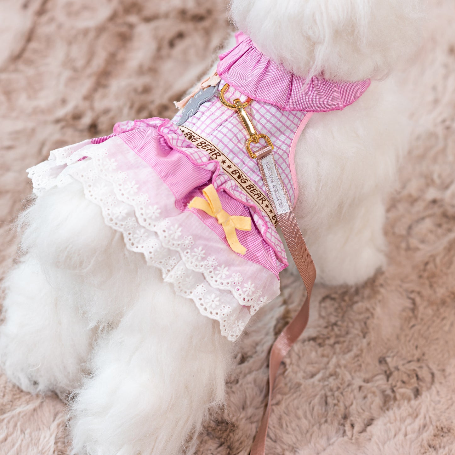 Glitter Pooch Harness ชุดรัดอก สายจูง เสื้อผ้า สุนัข, หมา, แมว, สัตว์เลี้ยง พร้อม สายจูง รุ่น Petit Bear