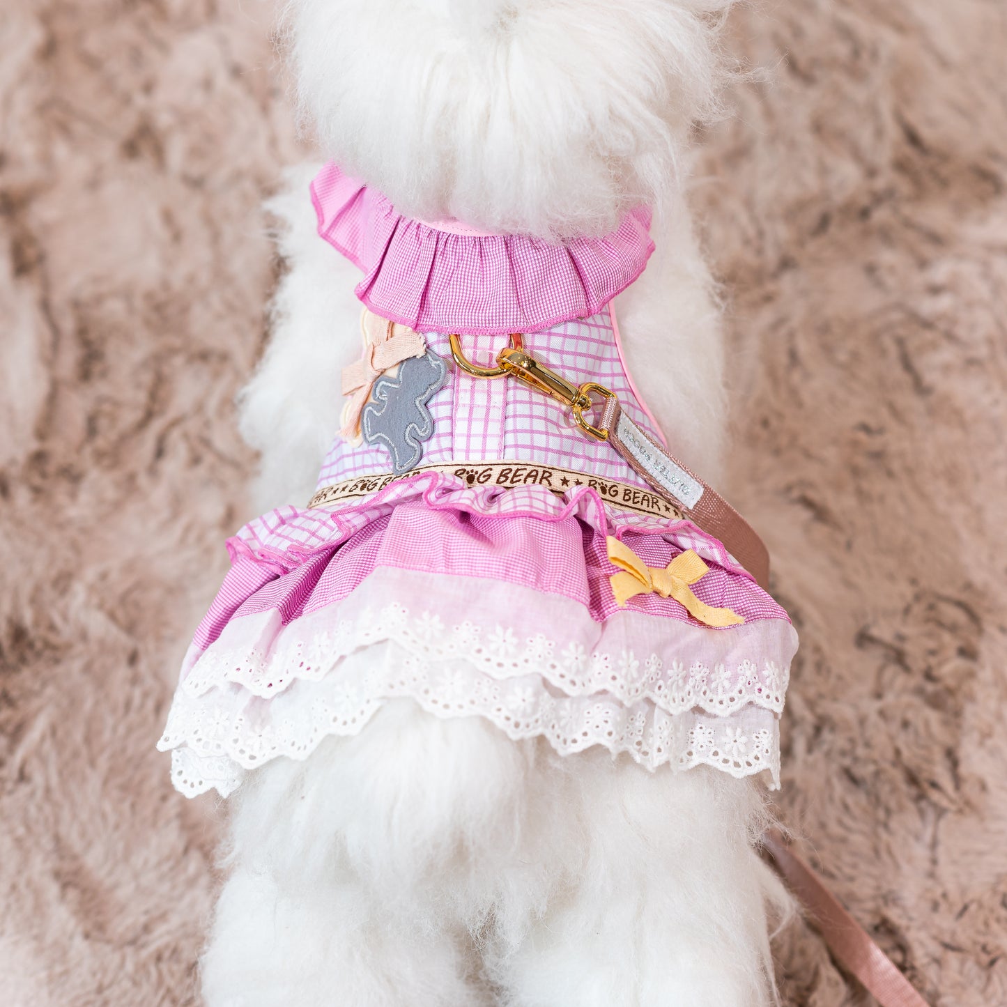 Glitter Pooch Harness ชุดรัดอก สายจูง เสื้อผ้า สุนัข, หมา, แมว, สัตว์เลี้ยง พร้อม สายจูง รุ่น Petit Bear