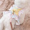 Glitter Pooch Harness ชุดรัดอก สายจูง เสื้อผ้า สุนัข, หมา, แมว, สัตว์เลี้ยง พร้อม สายจูง รุ่น Twinkie Belle Ribbon - Aqua