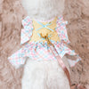 Glitter Pooch Harness ชุดรัดอก สายจูง เสื้อผ้า สุนัข, หมา, แมว, สัตว์เลี้ยง พร้อม สายจูง รุ่น Twinkie Belle Ribbon - Aqua