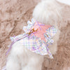 Glitter Pooch Harness ชุดรัดอก สายจูง เสื้อผ้า สุนัข, หมา, แมว, สัตว์เลี้ยง พร้อม สายจูง รุ่น Twinkie Belle Ribbon - Iris