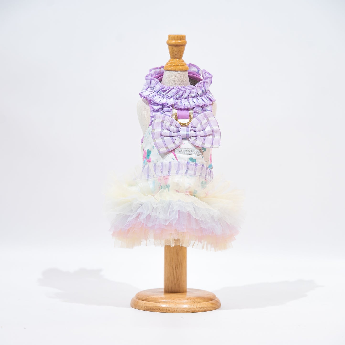 Glitter Pooch Harness ชุดรัดอก สายจูง เสื้อผ้า สุนัข, หมา, แมว, สัตว์เลี้ยง พร้อม สายจูง รุ่น Ballerina Viola