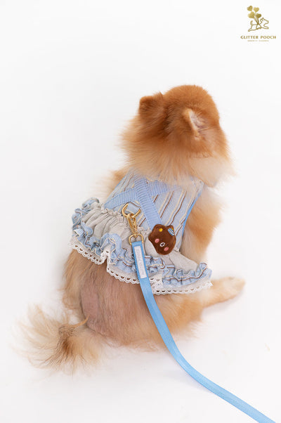 Glitter Pooch Harness ชุดรัดอก สายจูง เสื้อผ้า สุนัข, หมา, แมว, สัตว์เลี้ยง พร้อม สายจูง รุ่น Bluetiful Teddy Girl