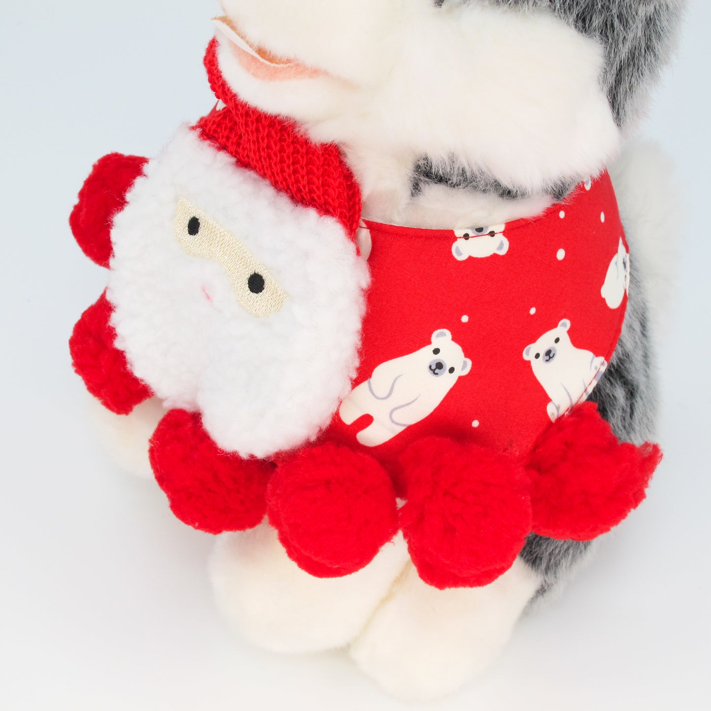 Cotton Tail ปลอกคอและผ้าคลุมไหล่ สัตว์เลี้ยง, หมา, แมว, สุนัข รุ่น PomPom X'mas