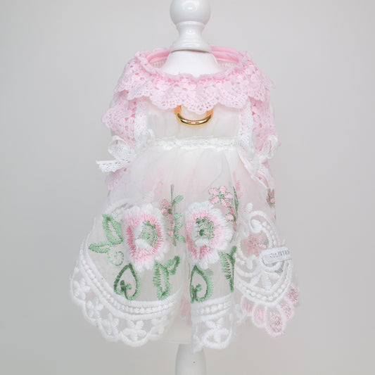 Glitter Pooch Harness ชุดรัดอก สายจูง เสื้อผ้า สุนัข, หมา, แมว, สัตว์เลี้ยง พร้อม สายจูง รุ่น Blossom Belle