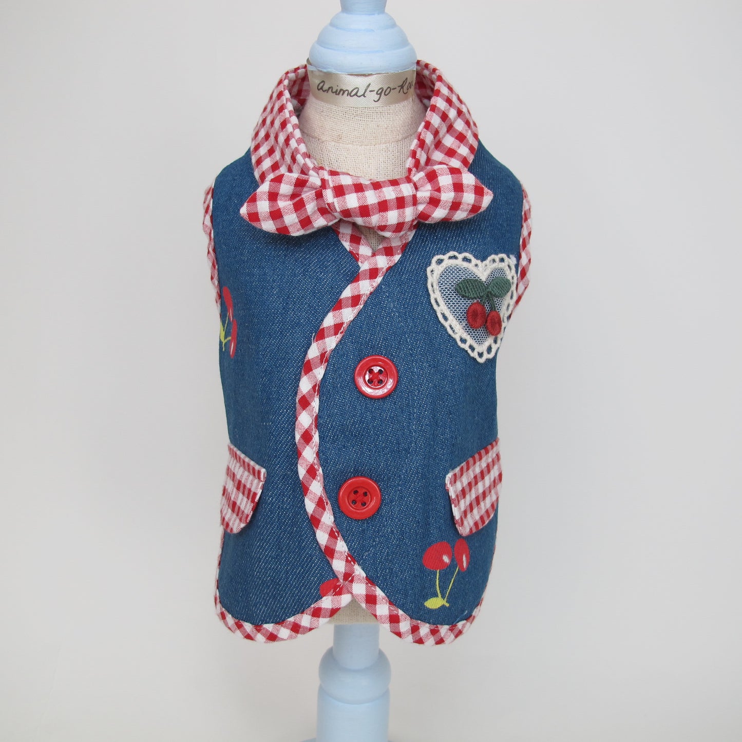 Animal-Go-Round เสื้อผ้าเครื่องแต่งกาย สัตว์เลี้ยง, หมา, แมว, สุนัข รุ่น Vintage Cherry Love-Boy