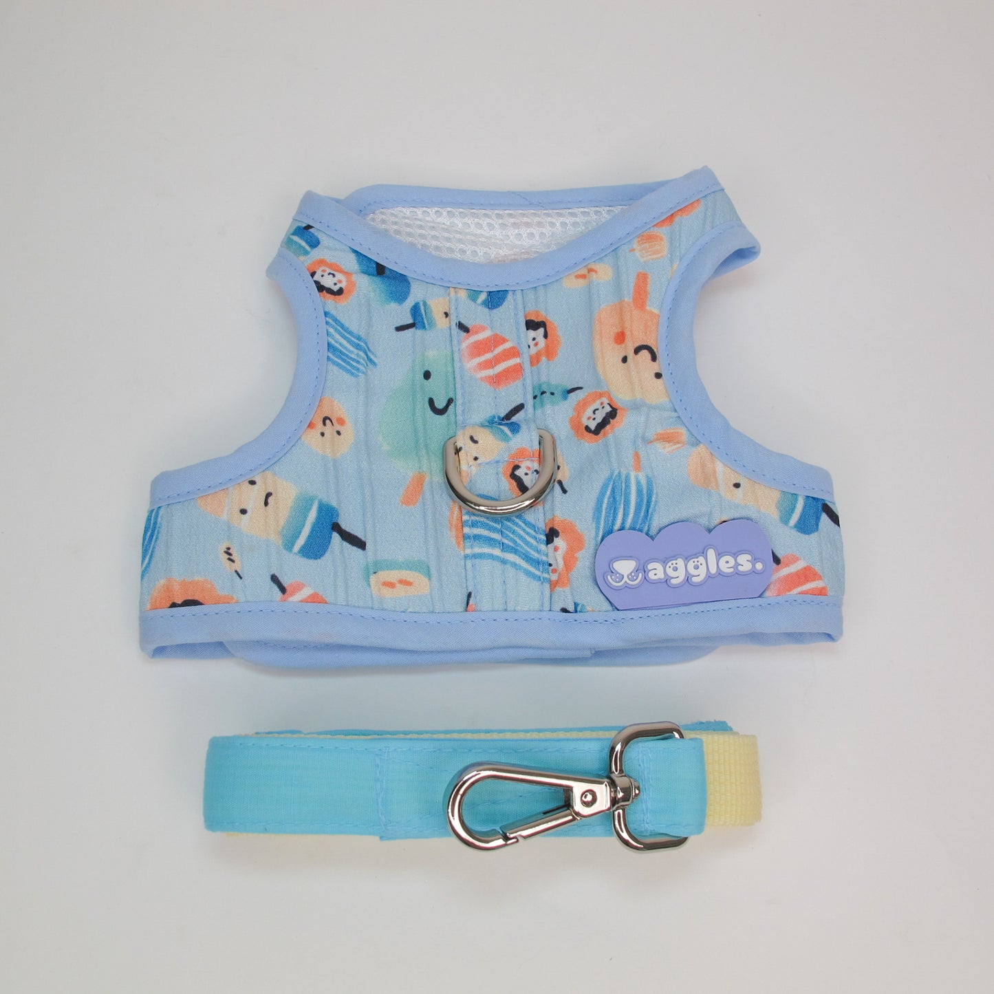 WG1080-Waggles เสื้อผ้า ชุดรัดอก สายจูง สุนัข, หมา, แมว, สัตว์เลี้ยง ขนาดเล็ก - ขนาดกลาง พร้อม สายจูง