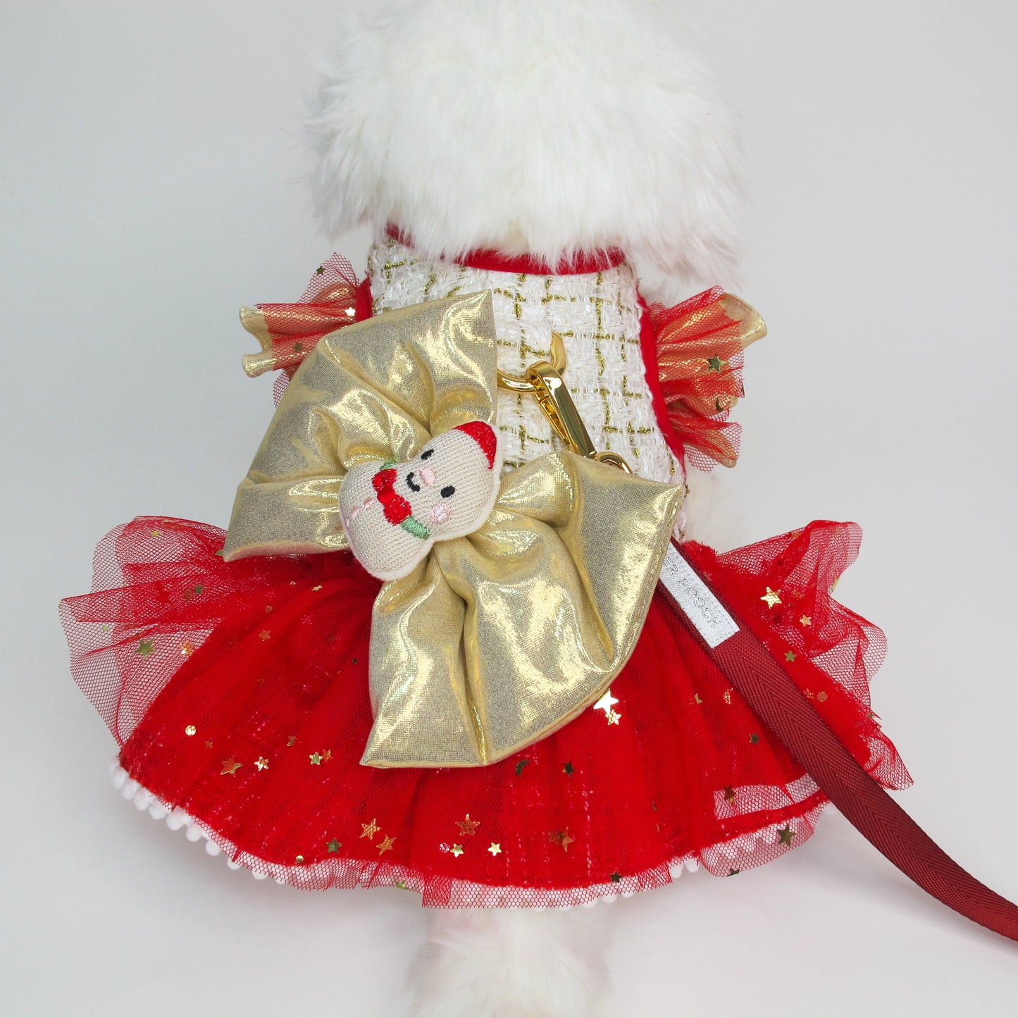 Glitter Pooch Harness ชุดรัดอก สายจูง เสื้อผ้า สุนัข, หมา, แมว, สัตว์เลี้ยง พร้อม สายจูง รุ่น Santy Letty Queen