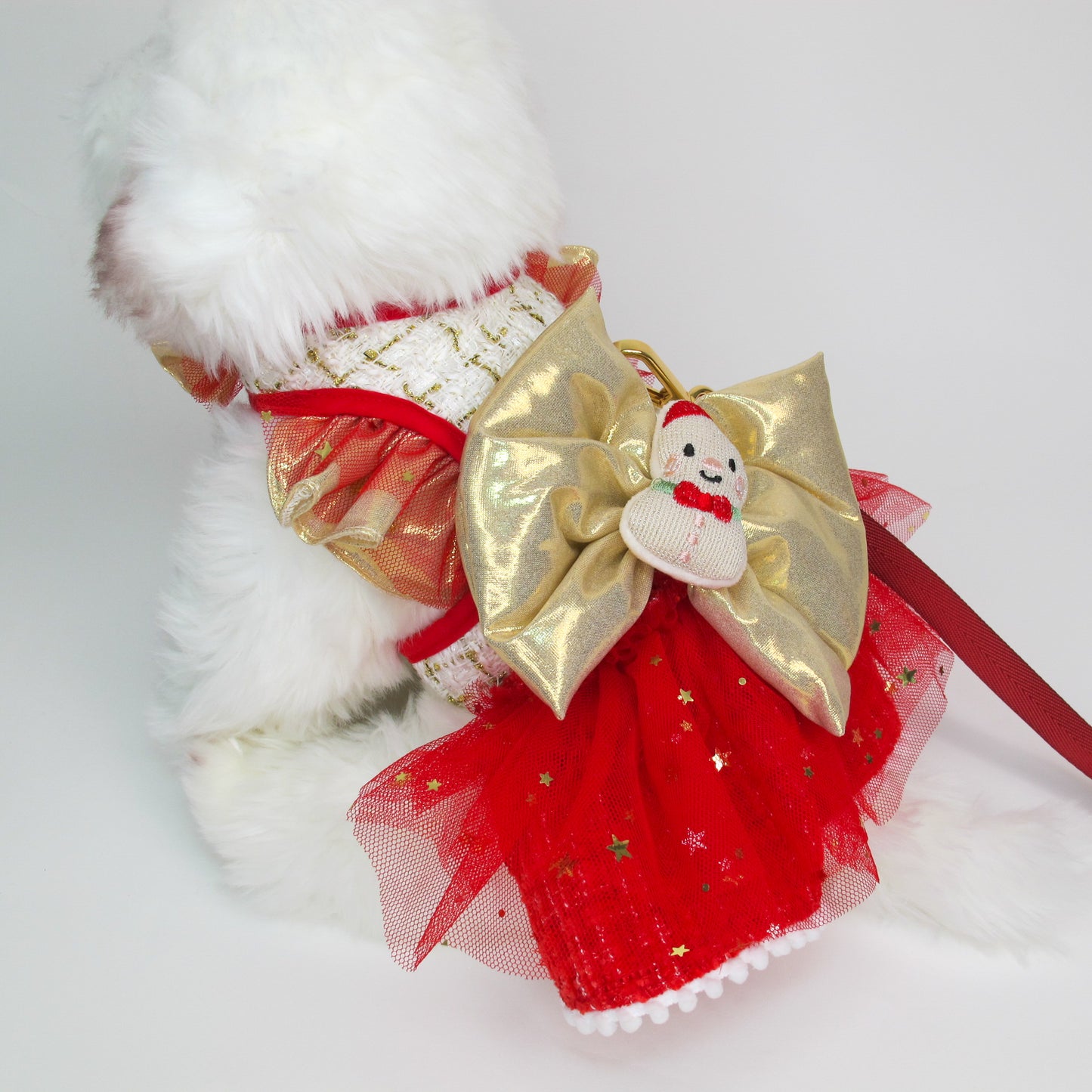 Glitter Pooch Harness ชุดรัดอก สายจูง เสื้อผ้า สุนัข, หมา, แมว, สัตว์เลี้ยง พร้อม สายจูง รุ่น Santy Letty Queen
