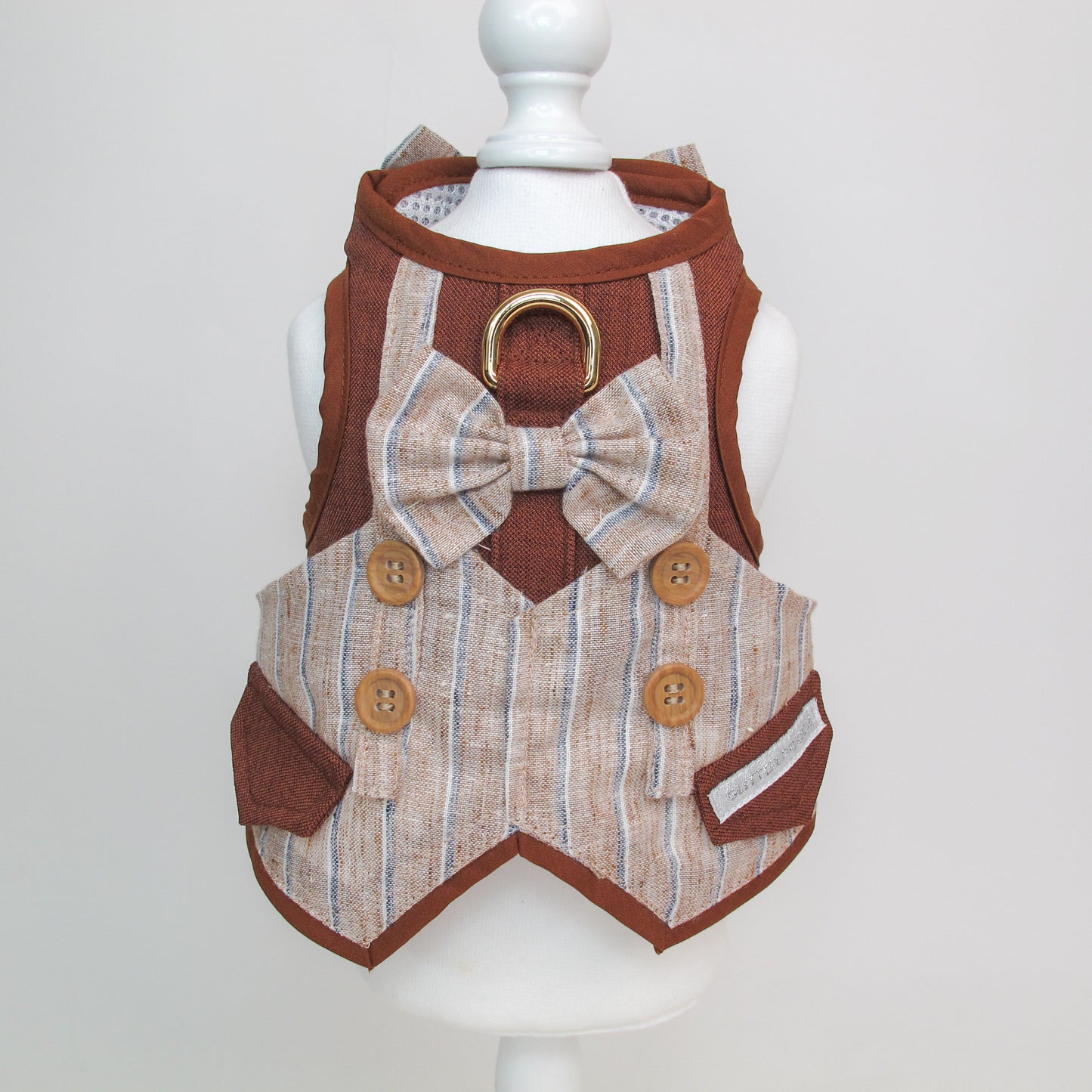 Glitter Pooch Harness ชุดรัดอก สายจูง เสื้อผ้า สุนัข, หมา, แมว, สัตว์เลี้ยง พร้อม สายจูง รุ่น Chestnut Blazer